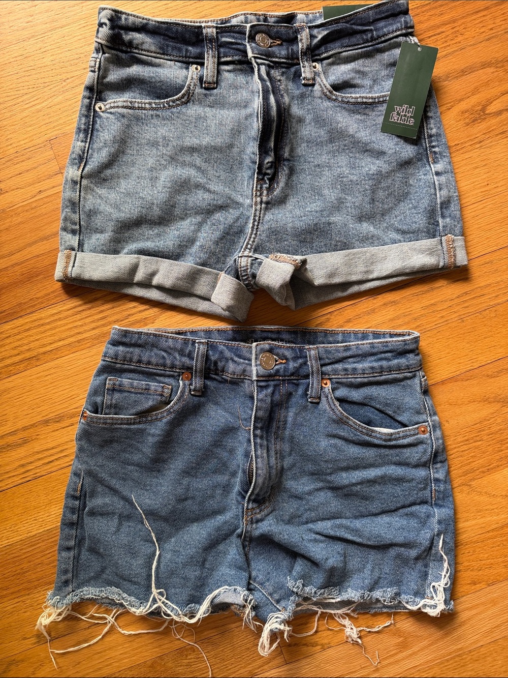 wild fable Two-Pack Denim Shorts in Light Blue and Medium Blue
